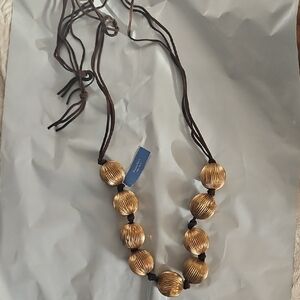 Vintage Simply Vera Vera Wang  Gold Beaded Statement Necklace